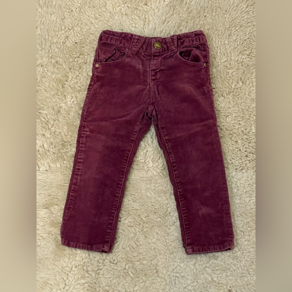 Zara Girls Corduroy Pants in Burgundy